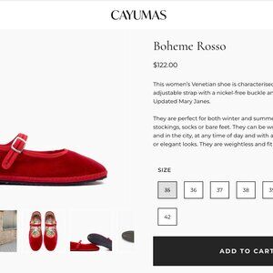 Cayumas Boheme Rosso // Women's 41 or US 10 // Made in Italy